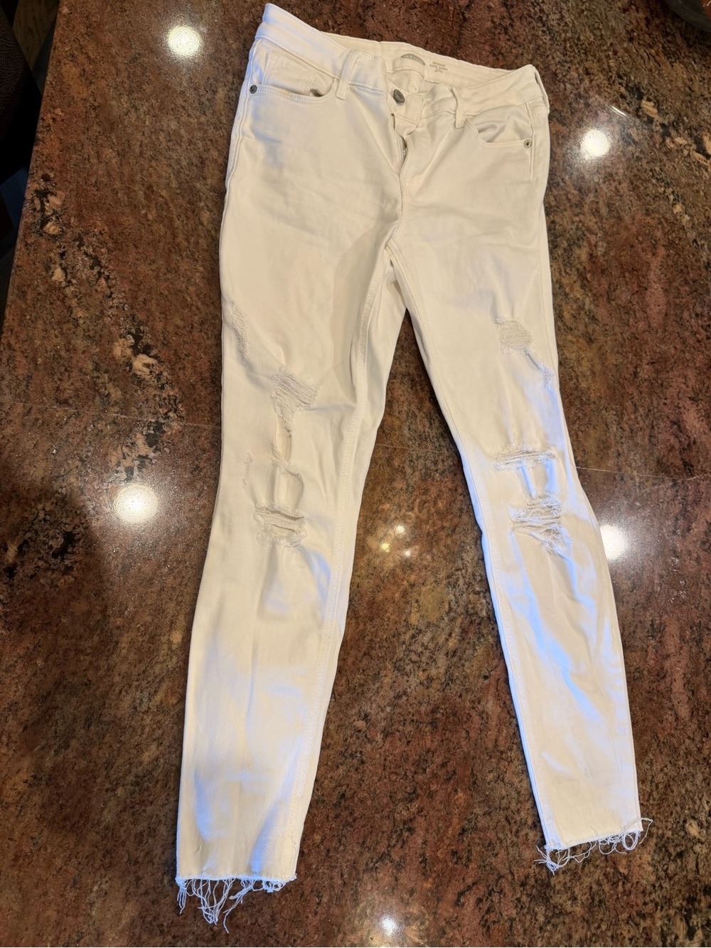 Old Navy White Ripped Skinny Jeans